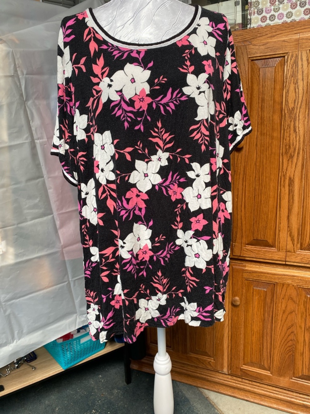 Secret Treasures Women's Plus Size Knit Sleep Shirt Short Sleeve 3X (22w-24w)